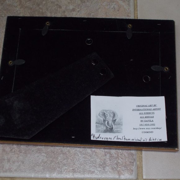 Gorgeous "Hydrangea Floral" print from original oil painting by Davila, framed - Picture 2 of 2